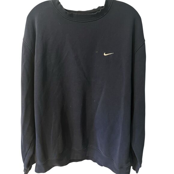 Vintage Y2K Nike Crewneck Sweatshirt Blue Small Check Logo Swoosh Mens Size XL - Picture 1 of 7